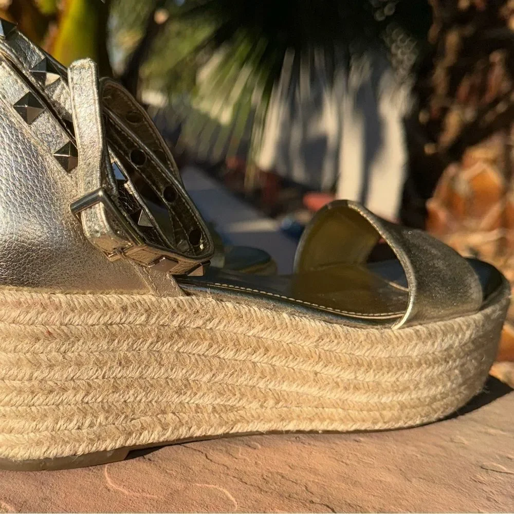 Marc Fisher Shoes Marc Fisher Jazlyn Studded Ankle Strap Espadrille Sandal sz 7